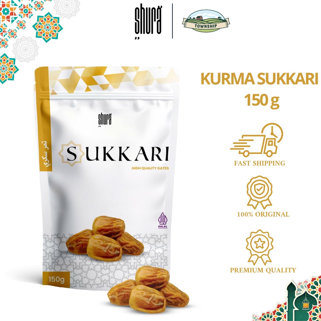 

Shura Kurma Sukari 150gr Kemasan Pouch Kurma Sukkari Raja 100% Asli Original