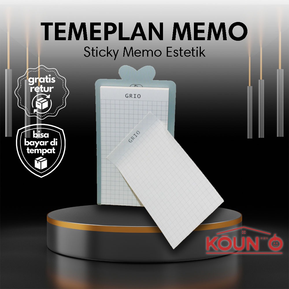 

Catatan Tempelan Sticky Notes GRIO Grid Sticky Memo Aesthetic GRIO Elegan Dan Praktis Minimalis & Multifungsi