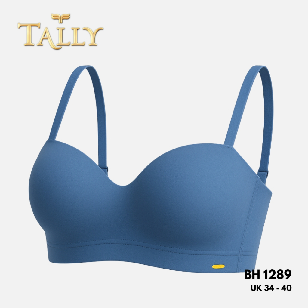 Premium TALLY BH 1289 Bra Wanita Tanpa Kawat Busa Tipis Seamless CUP B Kait 3 Bra Setengah Cup Anti