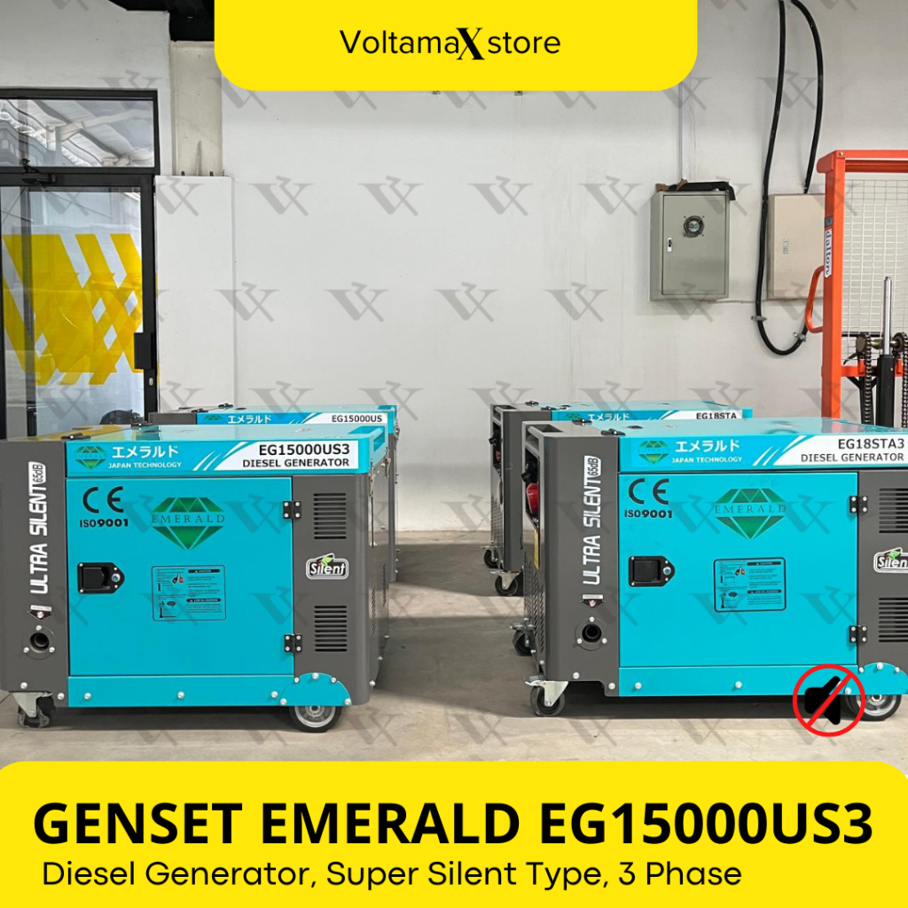 Genset Solar 12 Kva 10000 Watt Emerald Silent Portable- Genset Mini Portable