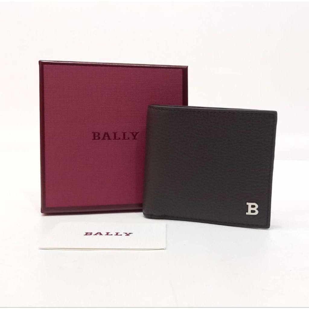 BALLY bye Wallet man  chocolate brown grained leather