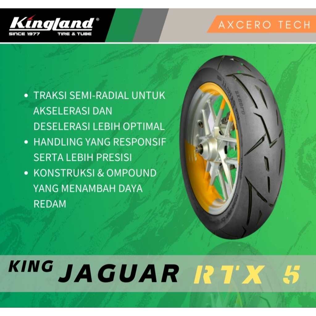 BAN KINGLAND TYPE KING JAGUAR (RTX-5) SIZE 90/80-14 (TUBELESS)