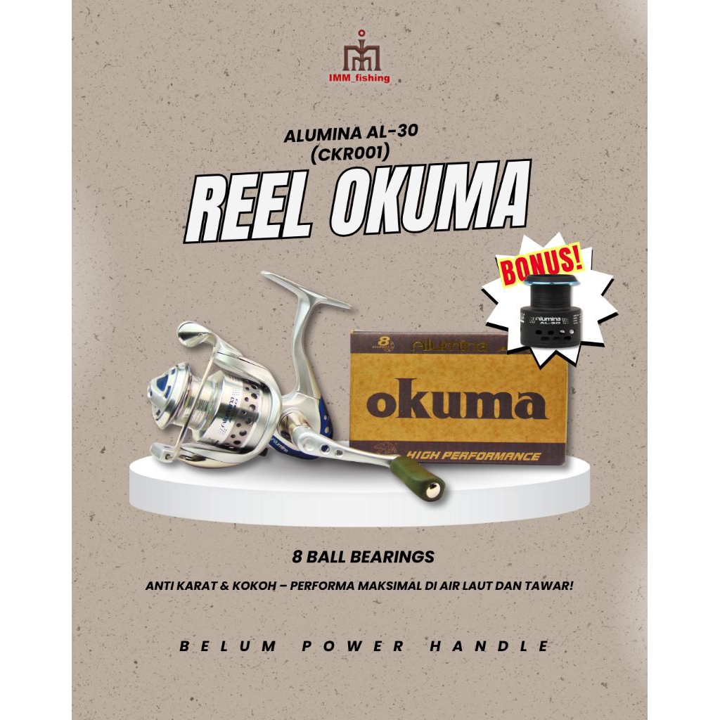 REEL OKUMA ALUMINA | Alat Gulungan Pancing