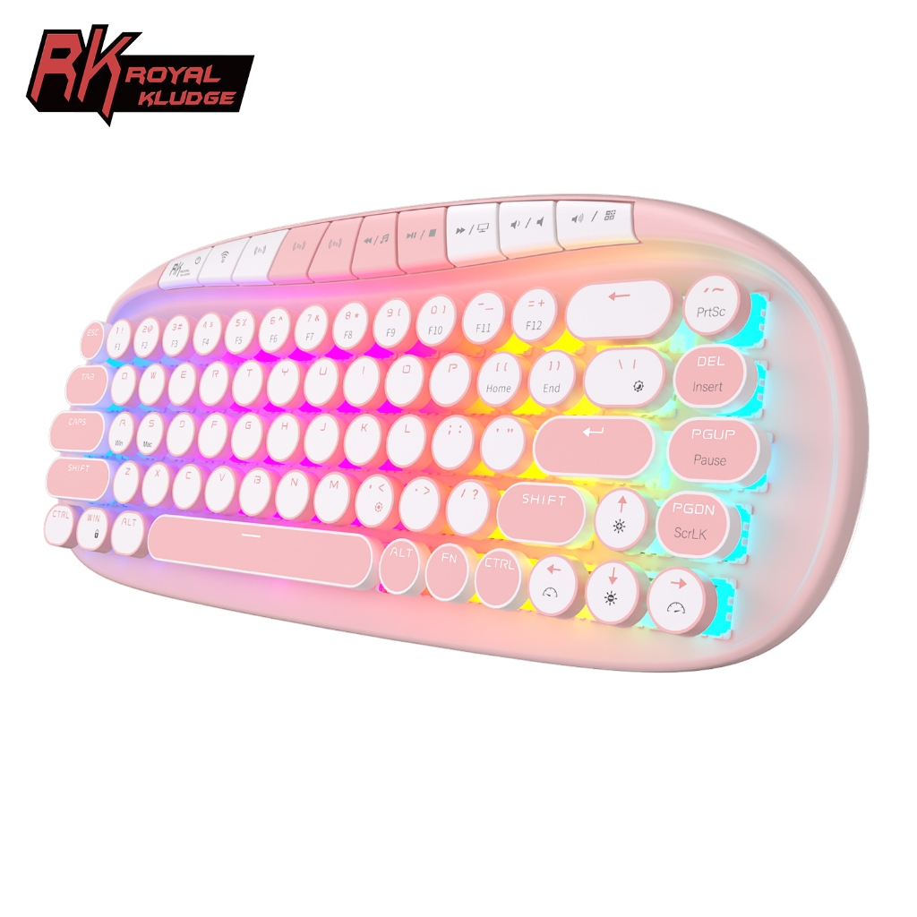 RK Royal Kludge Round 68 Key Rgb Wired Gaming Keyboard