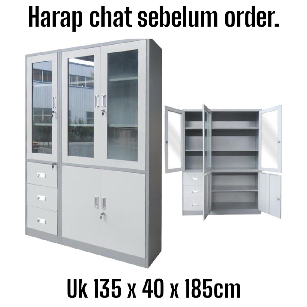 Lemari Besi Kaca Arsip Kantor – Solusi Rapi & Aman untuk Dokumen Anda