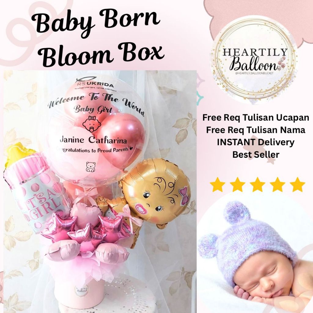 [INSTANT JKT 1HARI JD] BABY BORN BUCKET BALLOON BUKET BALON WISUDA BUCKET BALLOON BIRTHDAY BUKET SNA