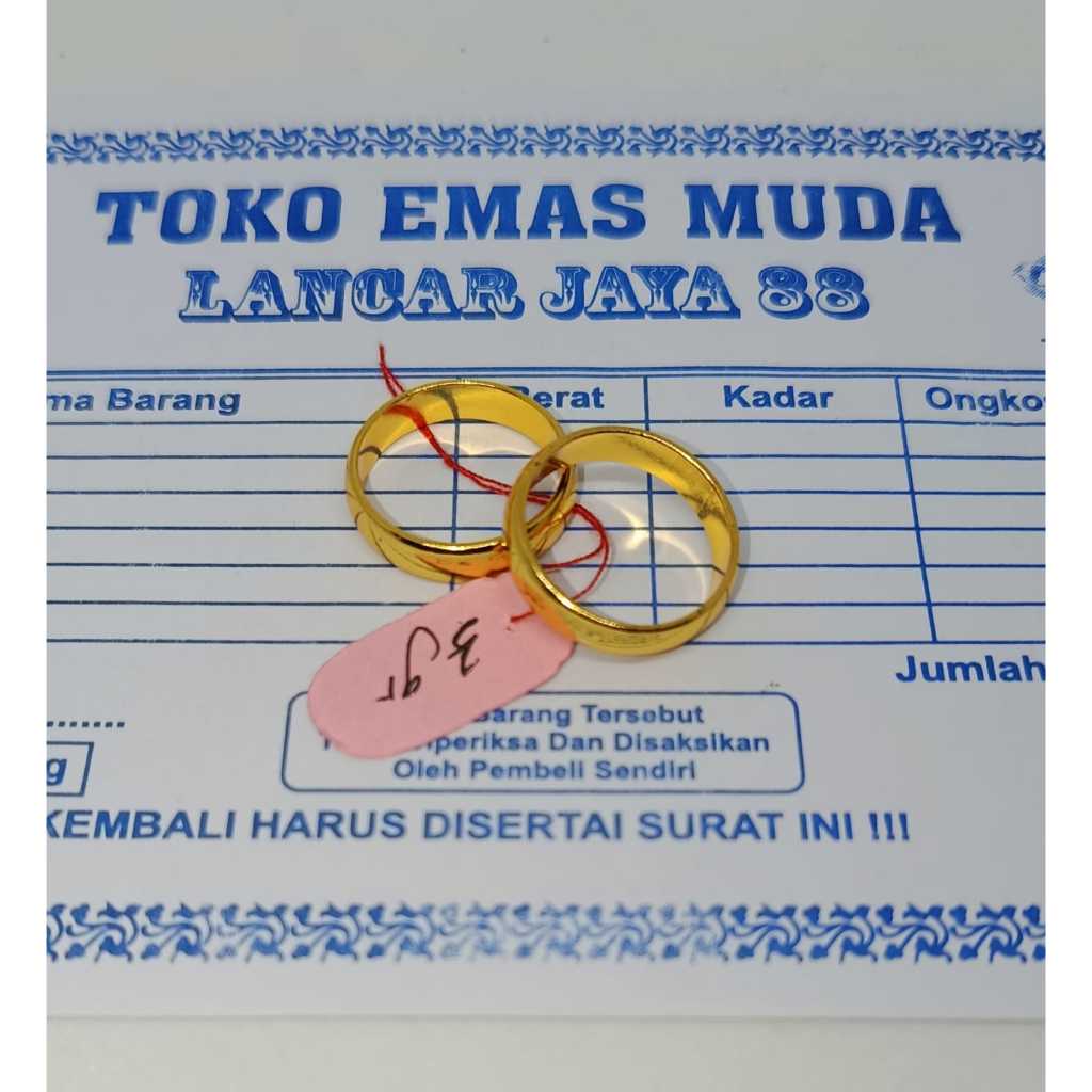 PERHIASAN EMAS MUDAH CINCIN COUPLE CINCIN BUAT PASANGAN  DAPAT SURAT DARI TOKOH