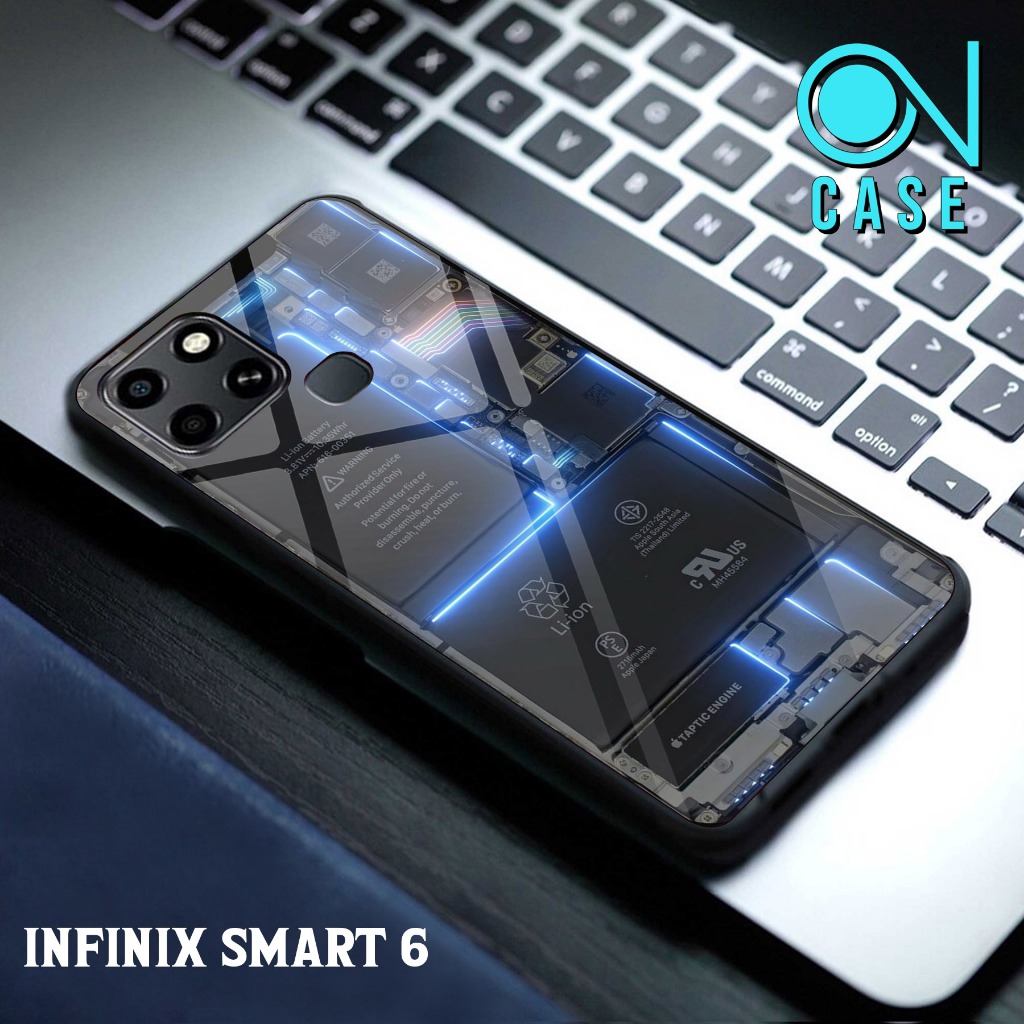 Case INFINIX SMART 6 / SMART 6 PLUS  mistercase11 Motif [ BATERAI ] Case Hp Glossy Casing Hardcase S