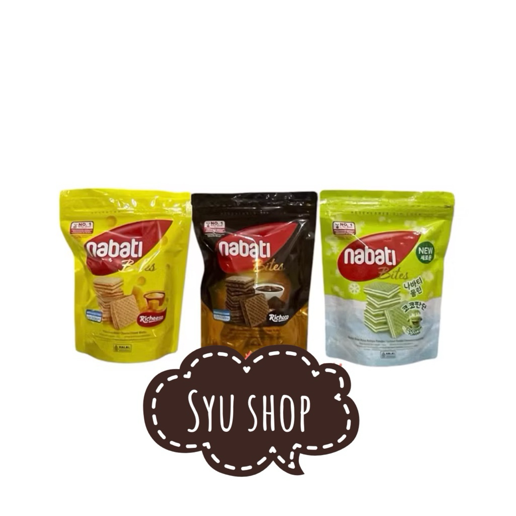 

NABATI RICHEESE Wafer Bites Bag Cheese Keju Chocolate Coklat 100gr