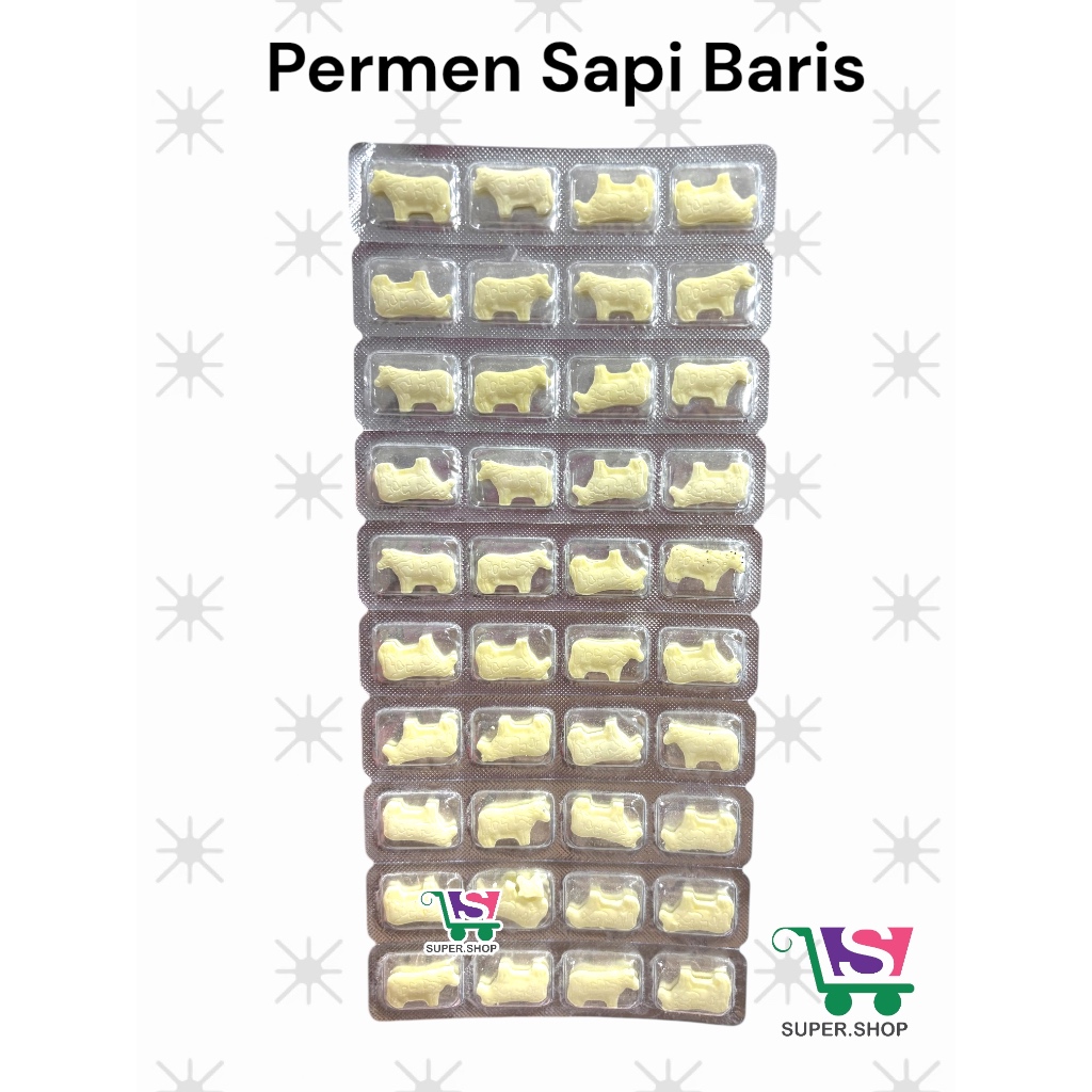 

Permen Sapi Baris JADUL Permen Susu Viral Permen Sapi Baris 1 Strip (isi 40 pcs)