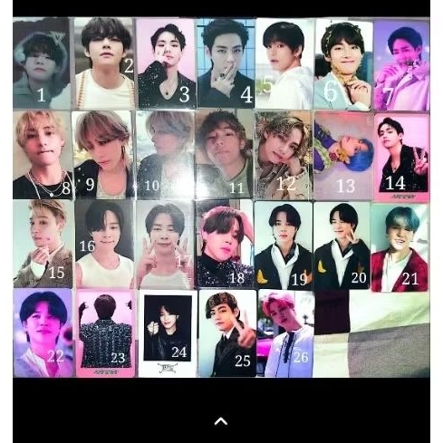 PHOTO CARD KPOP KIM TAEHYUNG DAN PARK JIMIN BTS OFFICIAL