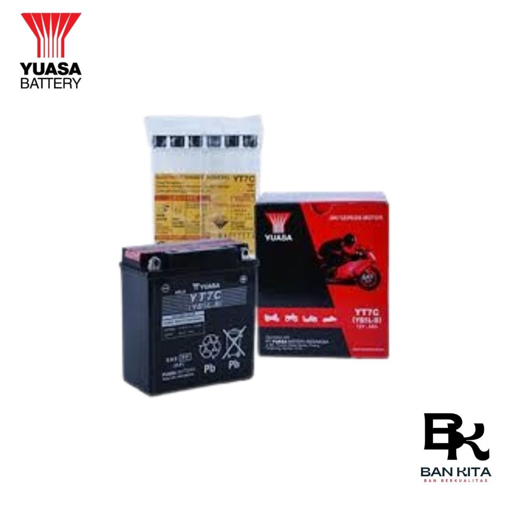 ACCU YUASA YT7C // ACCU KERING // ACCU MOTOR SUPRA, MIO LAMA, MEGAPRO, SATRIA R
