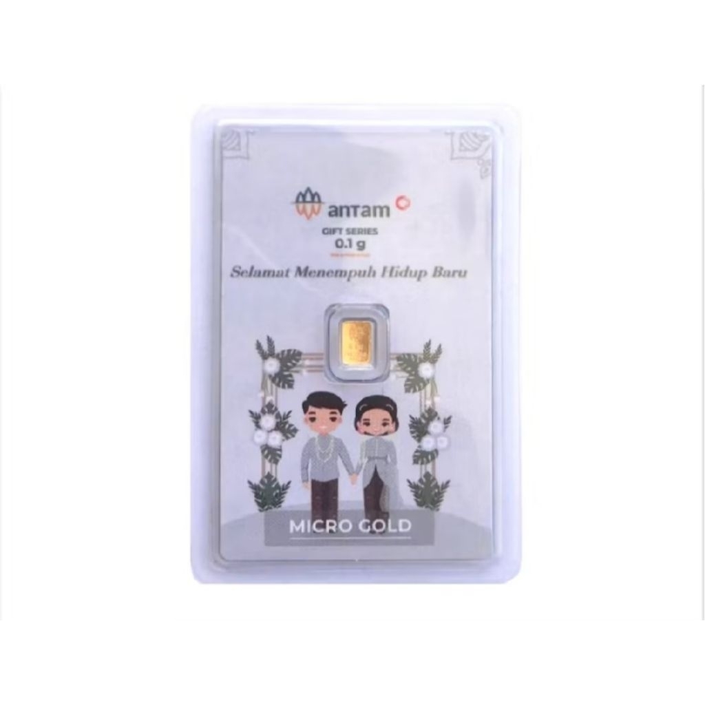 antam micro gold 0.1 gram wedding series