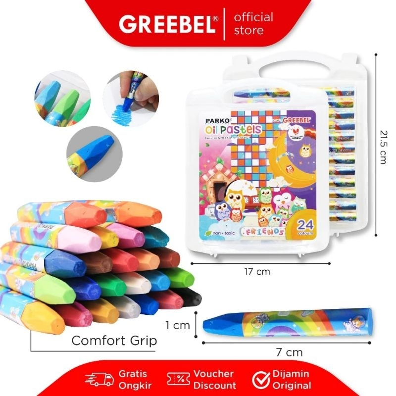 

PARKO CRAYON OIL PASTEL GREEBEL 24 WARNA