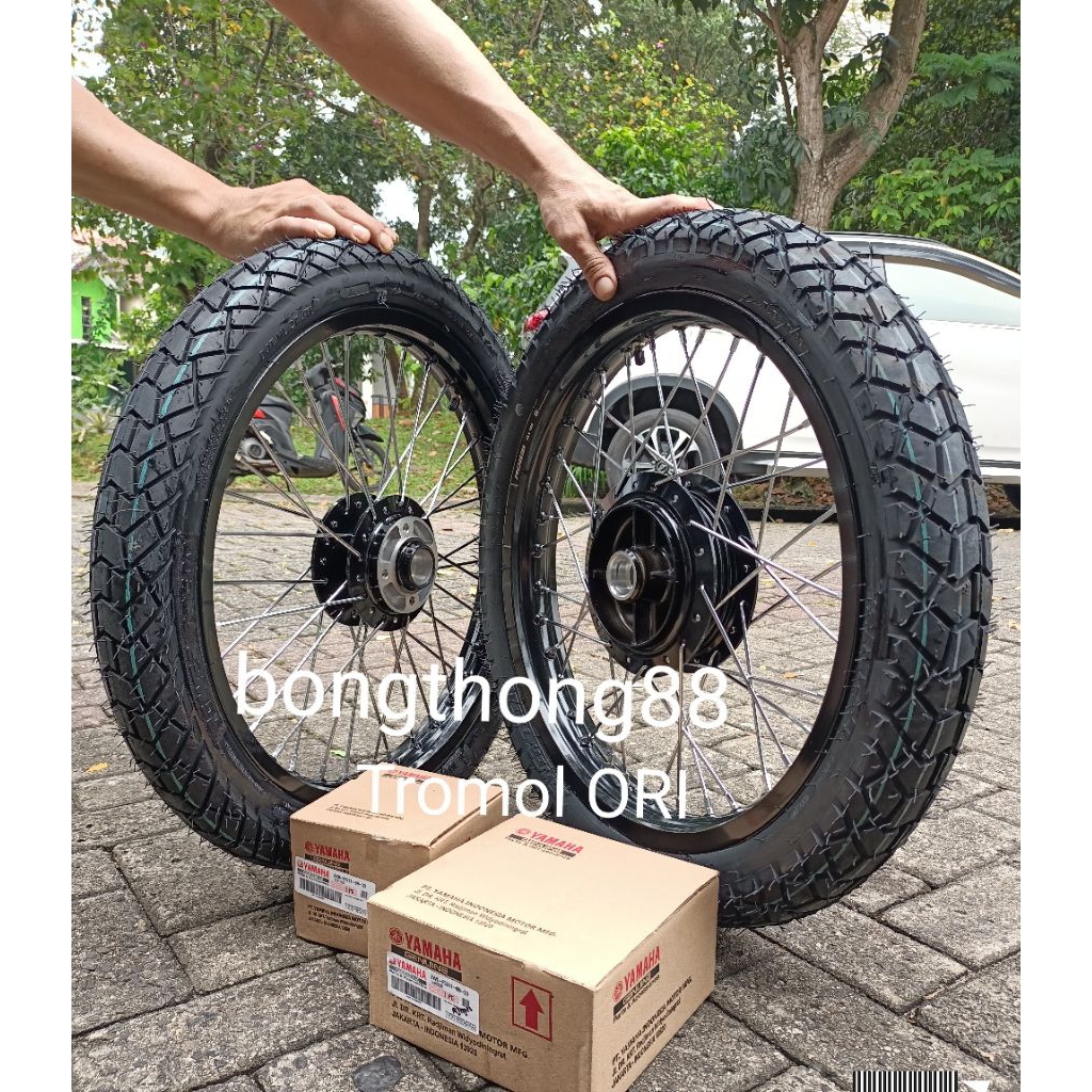 Sepakat Velg Rossi Hitam Glossy  ring 18 160 185  215 RX King Rxz Rxking Sepaket tromol ORI  Set Ban