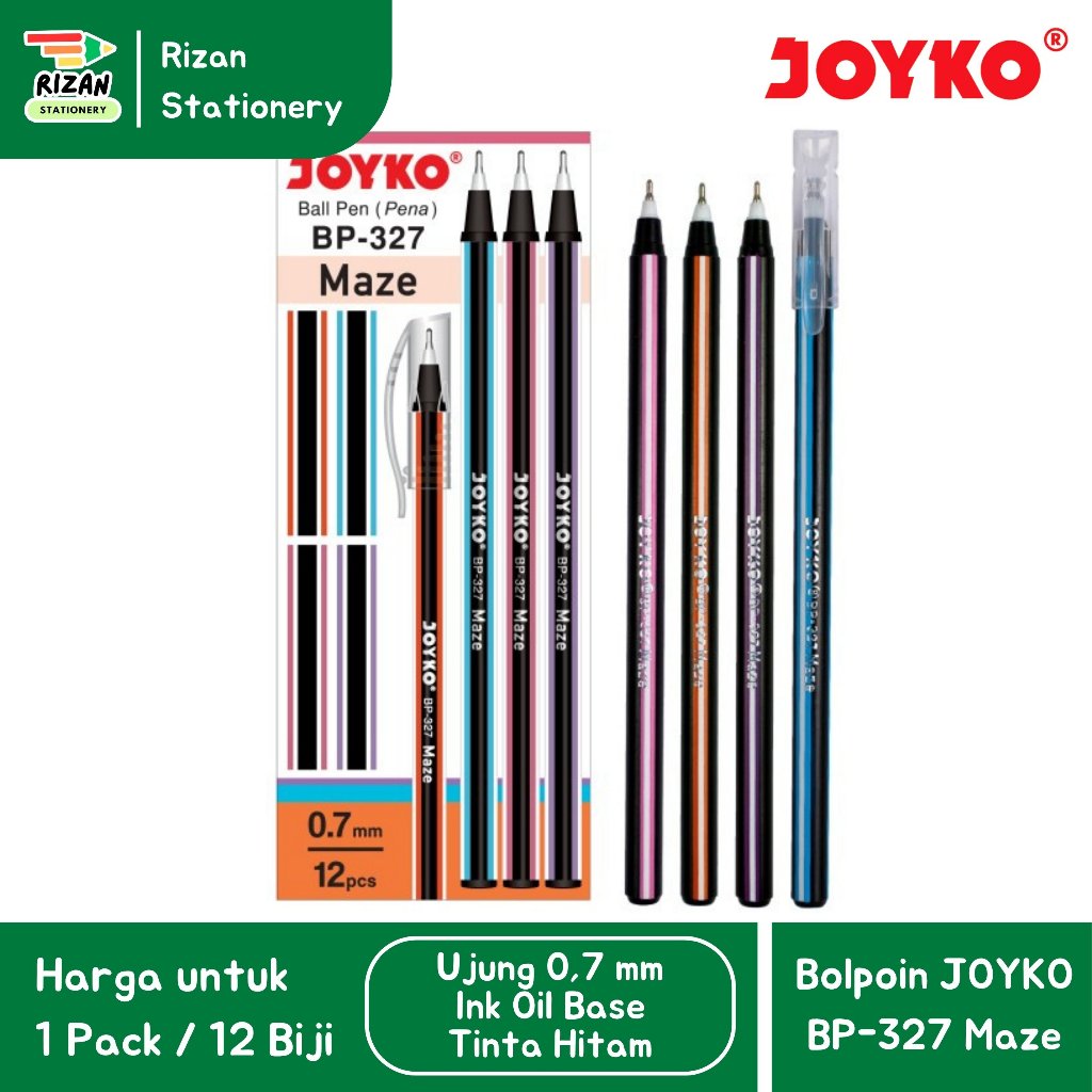 

[1 PACK / 12 PCS] Balpen / Bolpoin / Pulpen JOYKO BP-327 Maze