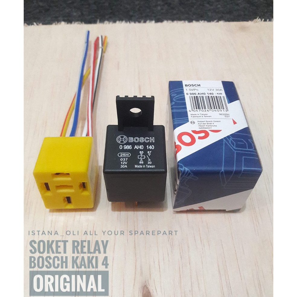 KODE M28D Socket Soket Kabel Relay Rellay Rilay Bosch Kaki 4 Original Asli Lampu Klakson Kipas Radia
