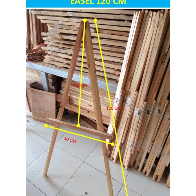 

KODE M12Y EASEL 12 TRIPOD KAYU STANDING PHOTO KANVAS LUKISAN PAPAN TULIS CONGRATULATIONS WEDDING DAY WHITEBOARD CHALKBOARD DLL