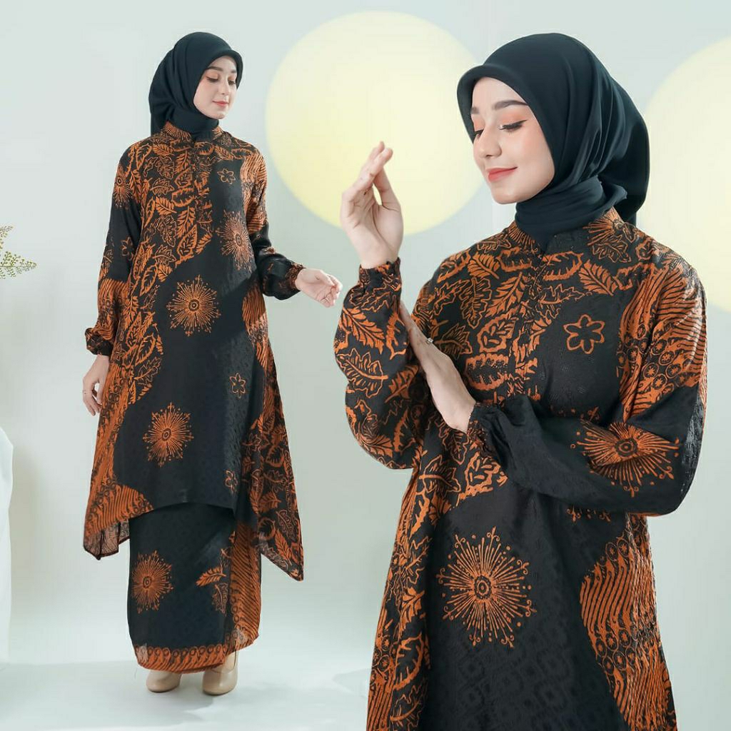 Set Rok Tunik Batik MAIRA Pakaian Wanita Muslimah Terbaru