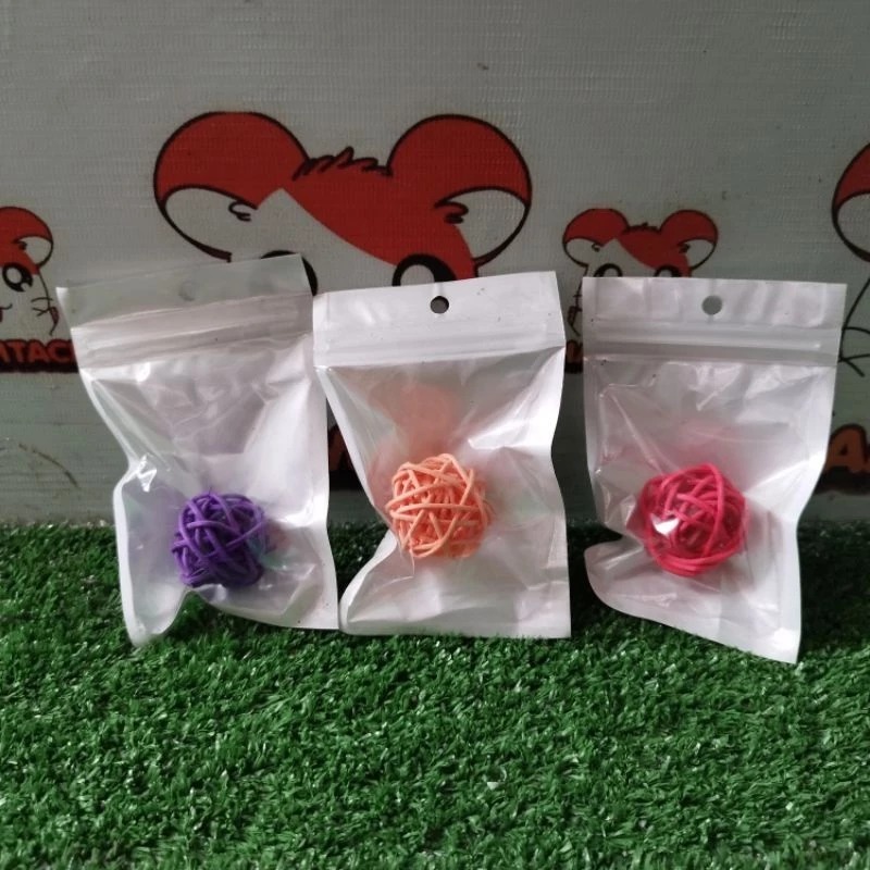 MAINAN BOLA ROTAN HAMSTER GIGITAN HAMSTER/PENGERAT / BOLA HAMSTER