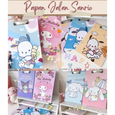 

*(AJ) Papan Jalan Ujian Karakter Sanrio Premium Alas Menulis Kuromi Melody Cinnamoroll Lucu Unik