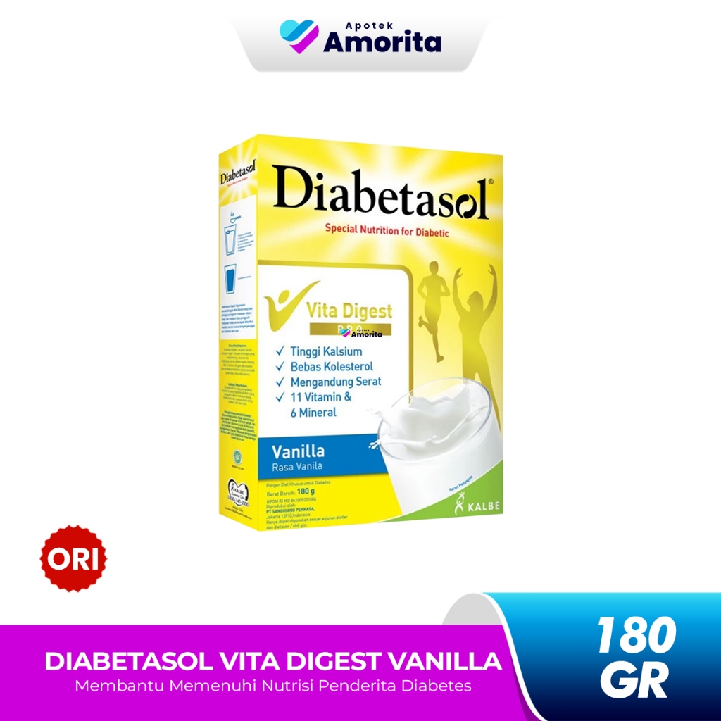 

Diabetasol Vita Digest Vanilla 180gr - Susu Nutrisi Pengganti Makan Penderita Diabetes