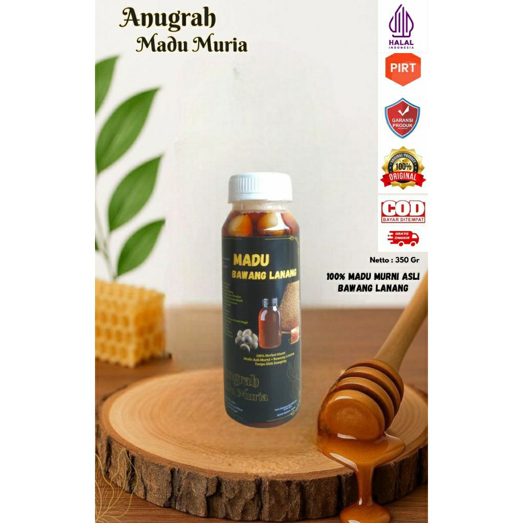 

Madu Asli Murni Bawang Lanang Tunggal 350 gr Original 100% Alami Pure Natural Raw Honey Super Premium