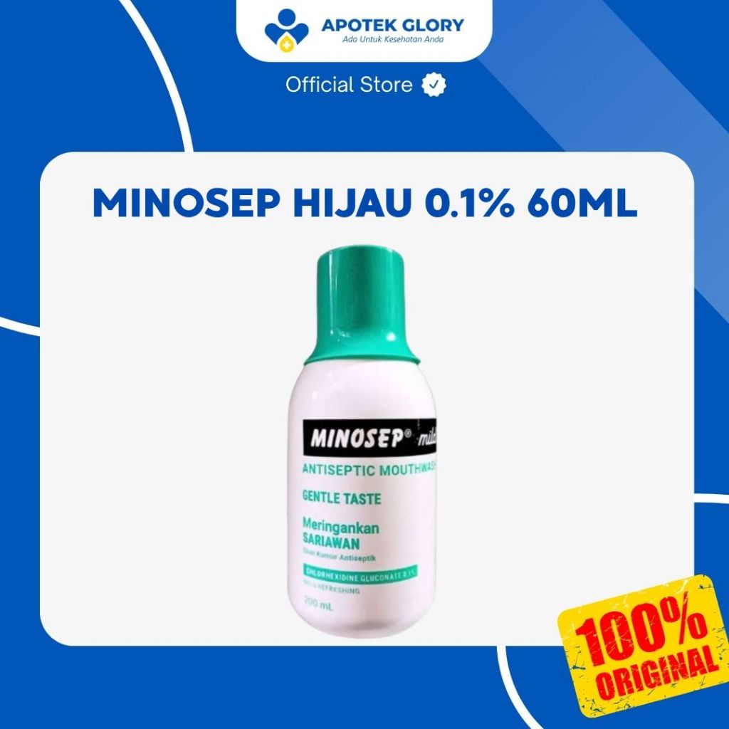 MINOSEP OBAT KUMUR 0.1% HIJAU 60ML OBAT KUMUR SARIAWAN