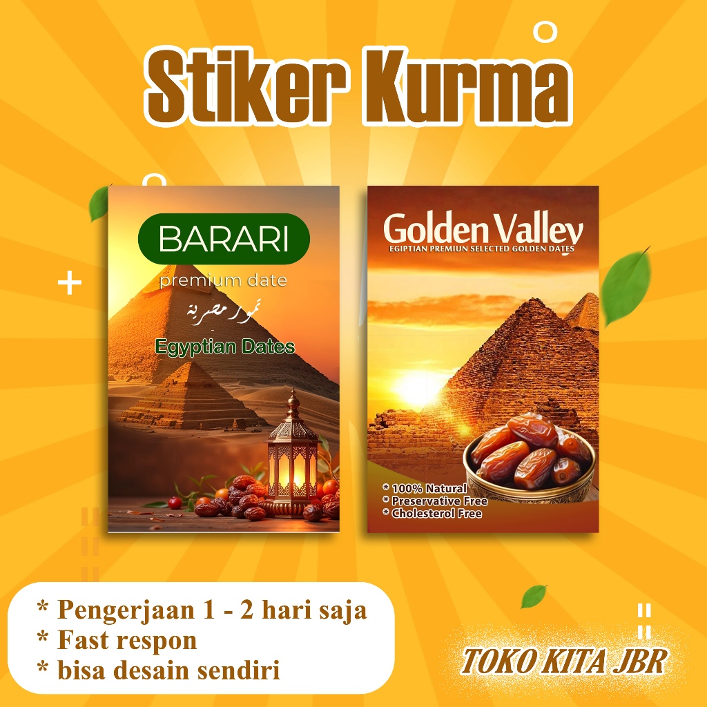

Stiker Label Kurma Barari dan Kurma Golden Valley / Cromo / Termurah