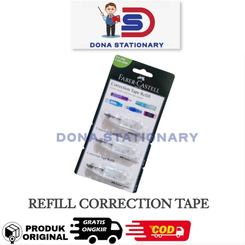 

Ay00! FABER CASTELL Refill Correction Tape QJR QAR QBR QDR / Isi Ulang Tip ex Kertas FABER CASTELL