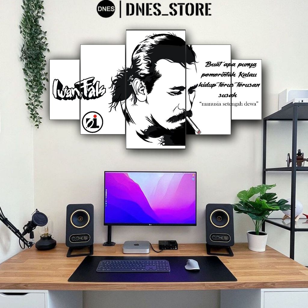 Wall Decor IWAN FALS 1 Set Hiasan Dinding Poster Kayu Pajangan Kamar Aestentic 5pcs