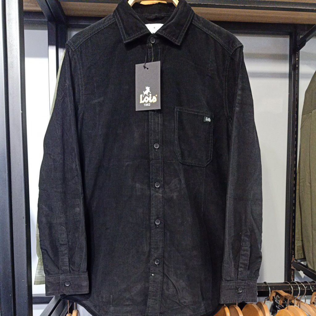 KEMEJA HITAM LOIS LENGAN PANJANG (551)