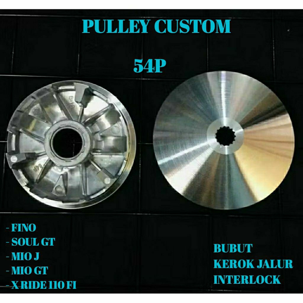MIO SOUL GT 115 MIO J FINO RUMAH ROLLER KODE 54P SET PULLEY CUSTOM BUBUT KEROK JALUR DAN INTERLOCK P