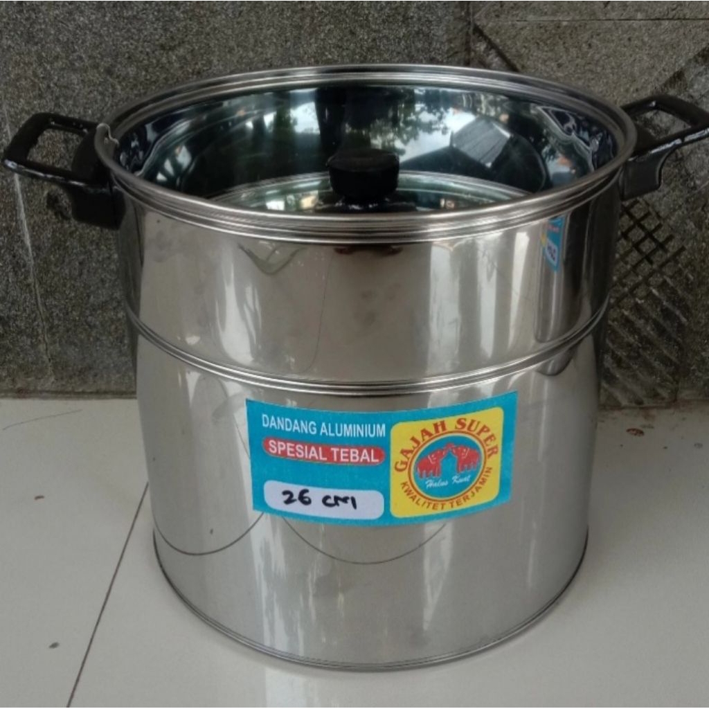 Dandang Bakso "Gajah Super" 26 cm (Tutup kaca)