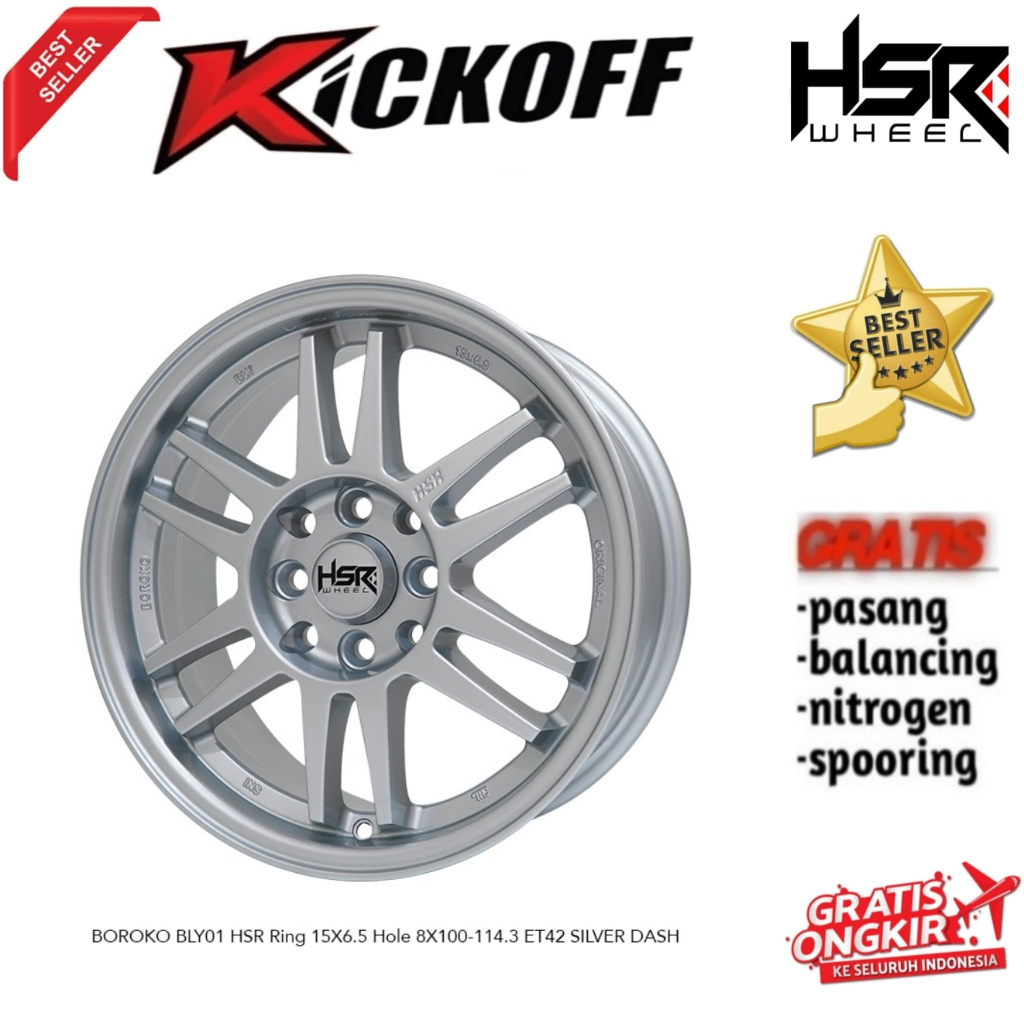 Velg Celong HSR WHEEL Ring 15 Bisa Buat Mobil Ayla Calya Sigra Kariumun Jazz Dll HSR BOROKO BLY01