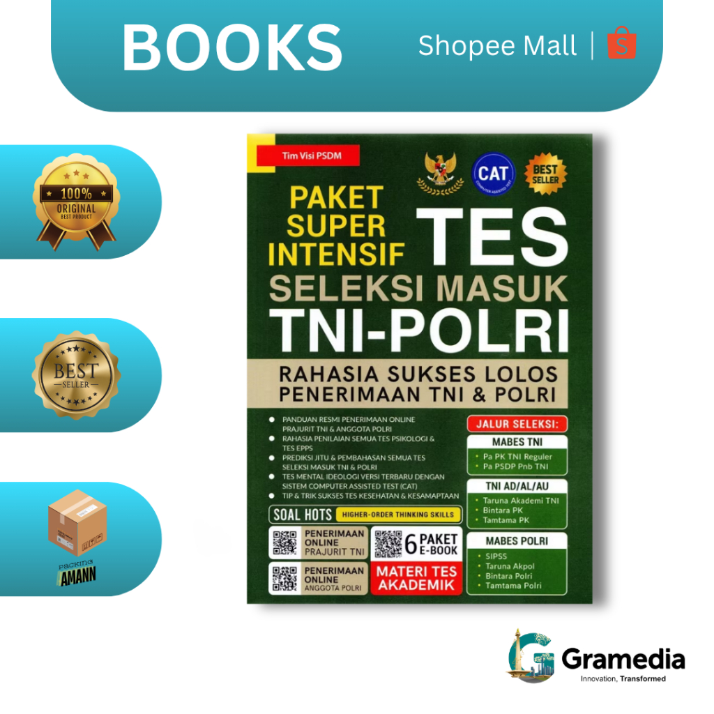 Gramedia MKG - Buku  Paket Super Intensif Tes Seleksi Masuk TNI-POLRI (Tim Visi PSDM)