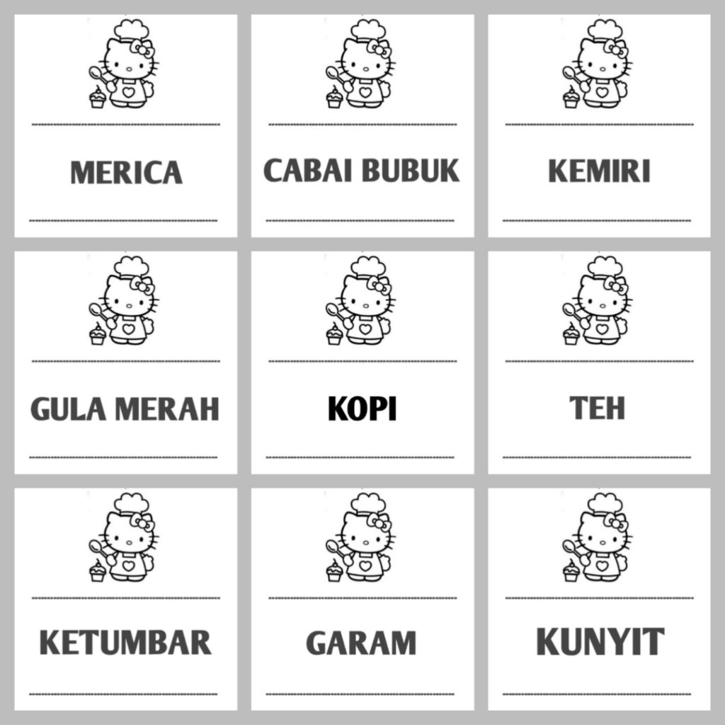 

STIKER LABEL BUMBU UKURAN 5X5 1 PCS 1 NAMA BUMBU