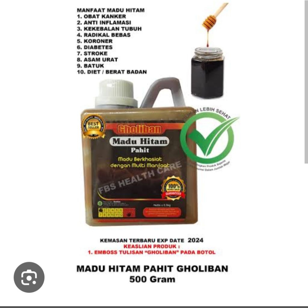 

Madu Hitam Pahit Gholiban 500 gram | Asli Original Gholiban