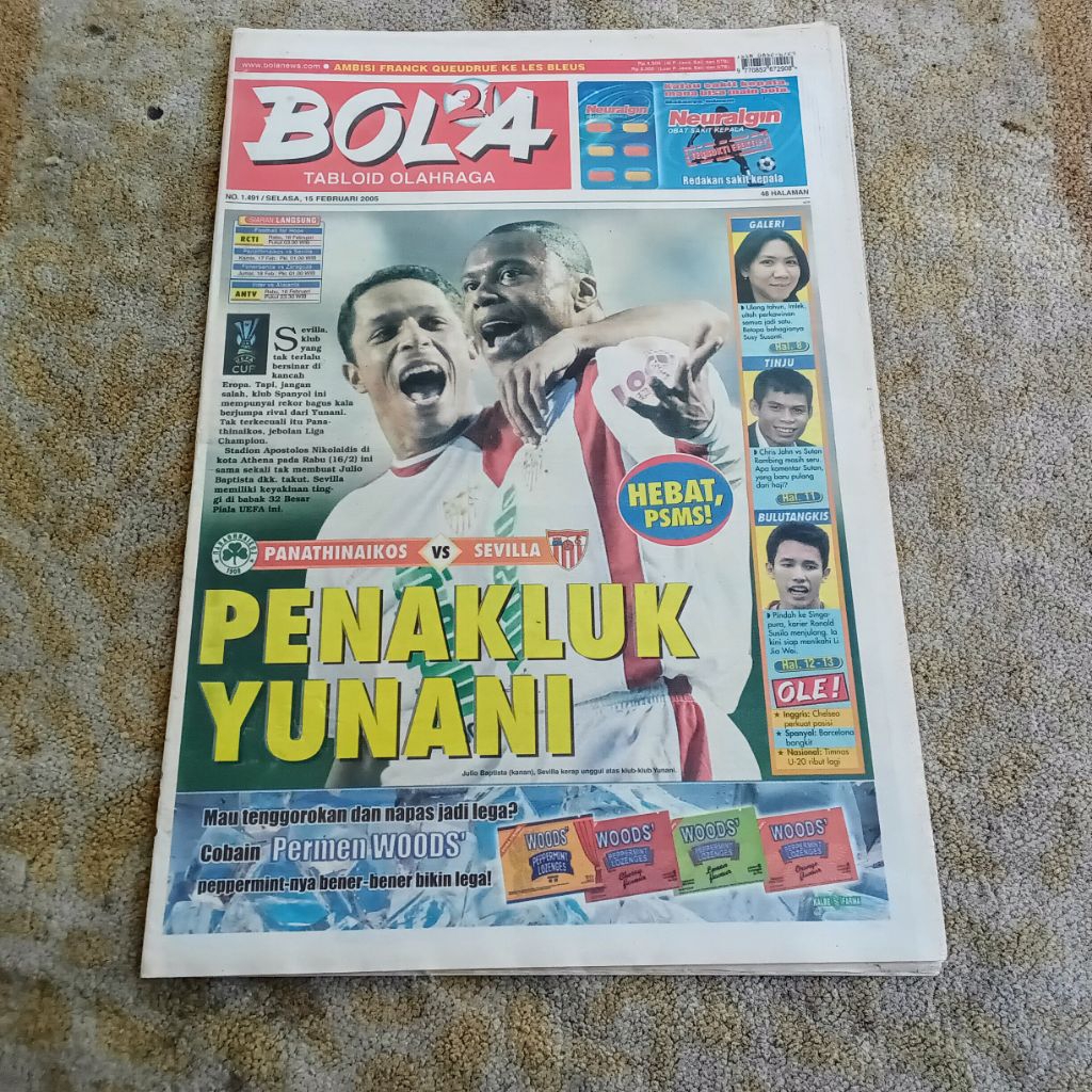 Majalah Tabloid Bola 1491 Selasa 15 Februari 2005 Penakluk Yunani