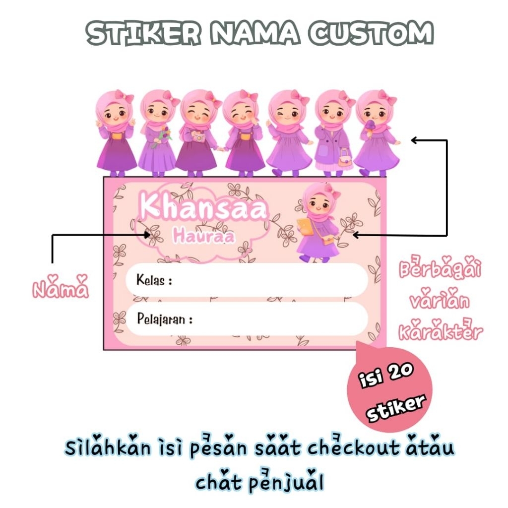 

Sticker Nama Costum Sticker Buku Label Sticker Nama Costum Isi 20