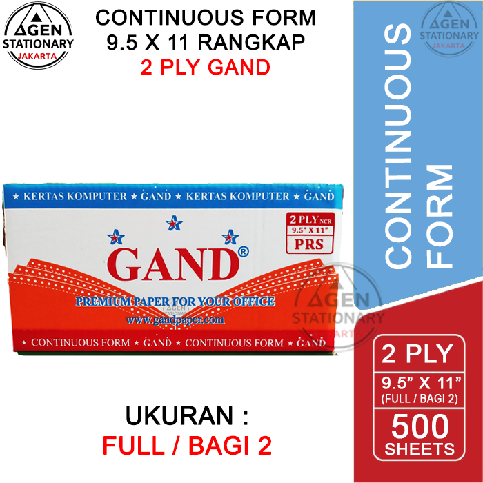 

KERTAS CONTINUOUS FORM GAND 9.5 X 11 2 PLY FULL BAGI 2 FAKTUR SURAT JALAN NCR RANGKAP 2
