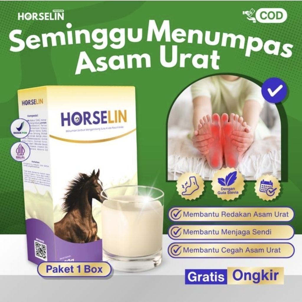 

Horselin susu kuda liar sumbawa untuk asam urat kemasan 200 gram