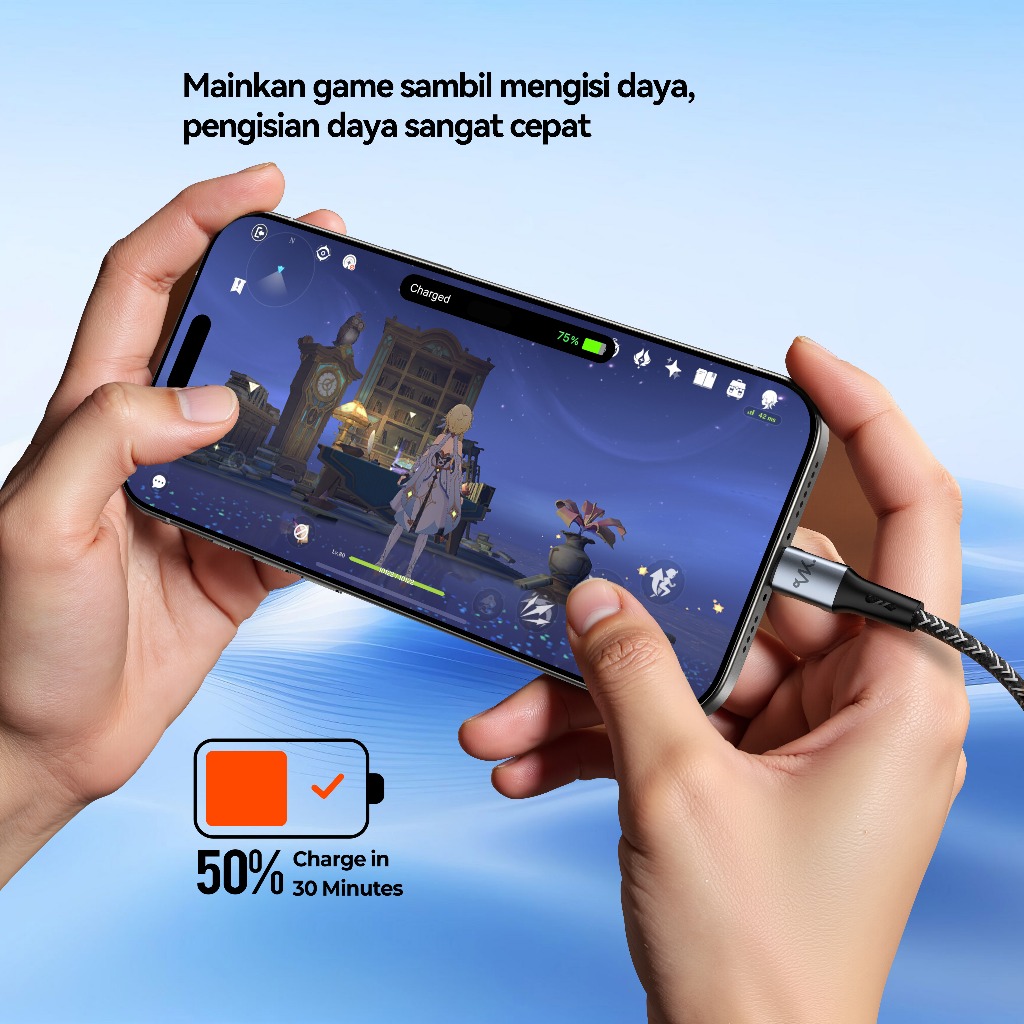 Ay00 VarkVerk (Type C ke Type C )&(Type C Ke Lightning ) Kabel Data Pengisian Cepat Nilon Jalinan
