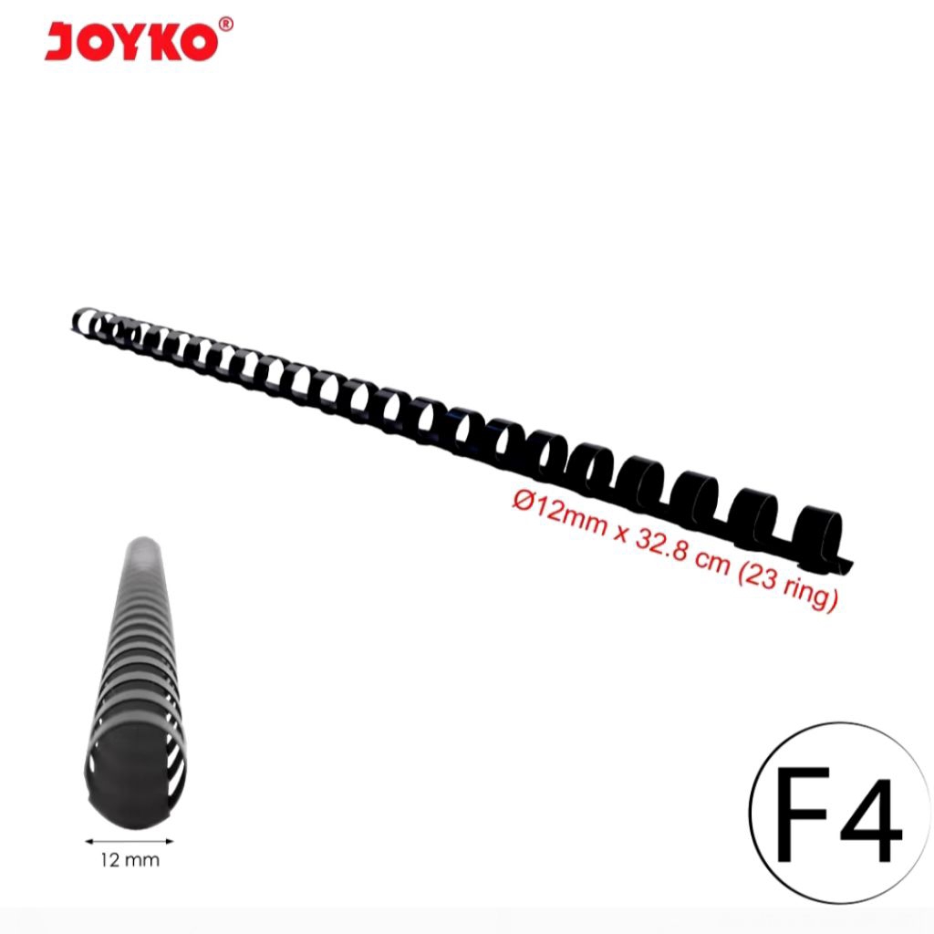 

Joyko RPC-23-12 Ring Plastik Comb Folio Uk.12mm Round / Spiral Jilid F4 / Ring Jilid F4 Uk.12mm