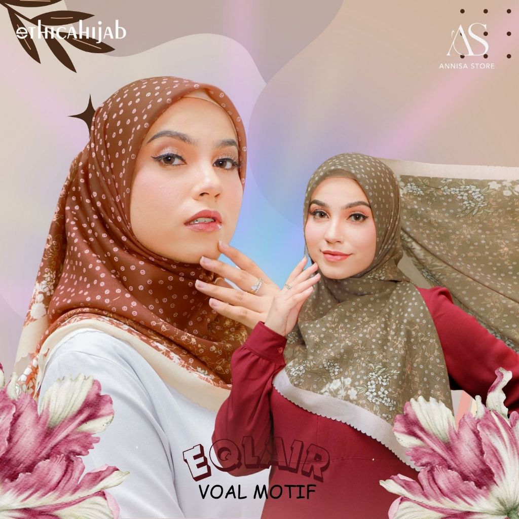 HIJAB SEGIEMPAT LASERCUT ETHICA VOAL MOTIF EQLAIR SQUARE