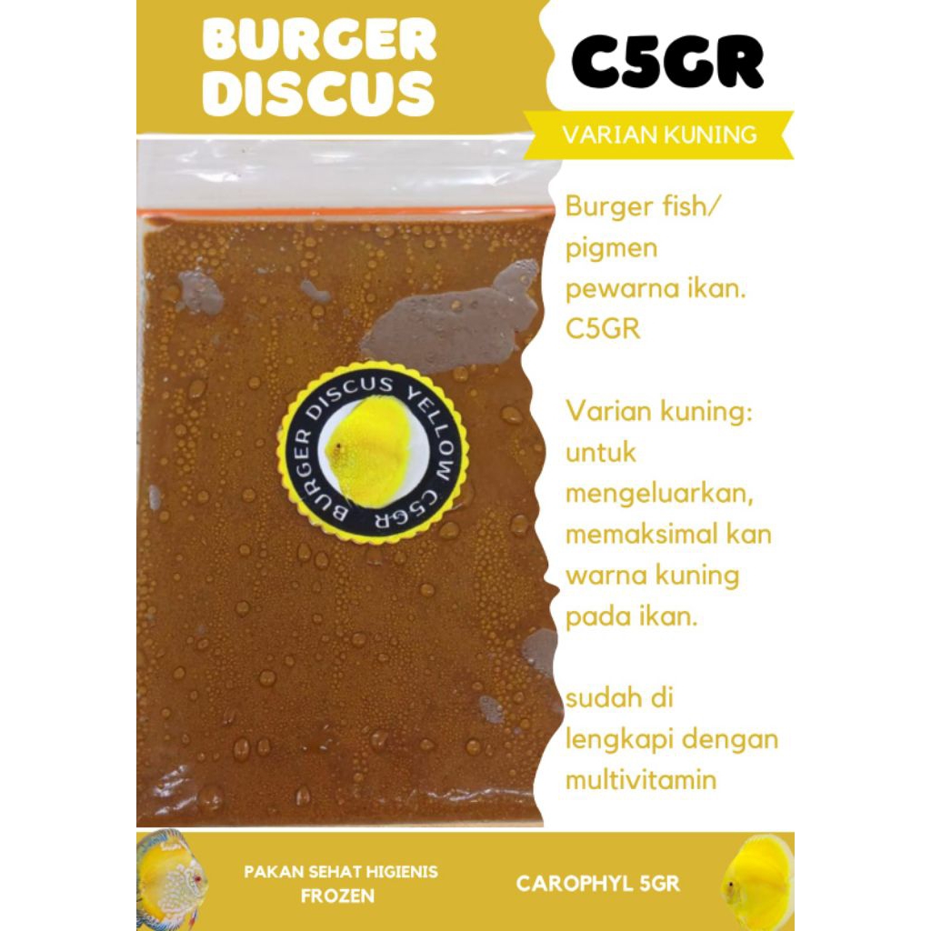 

pakan ikan discus / burger discus C5GR kuning 1kg