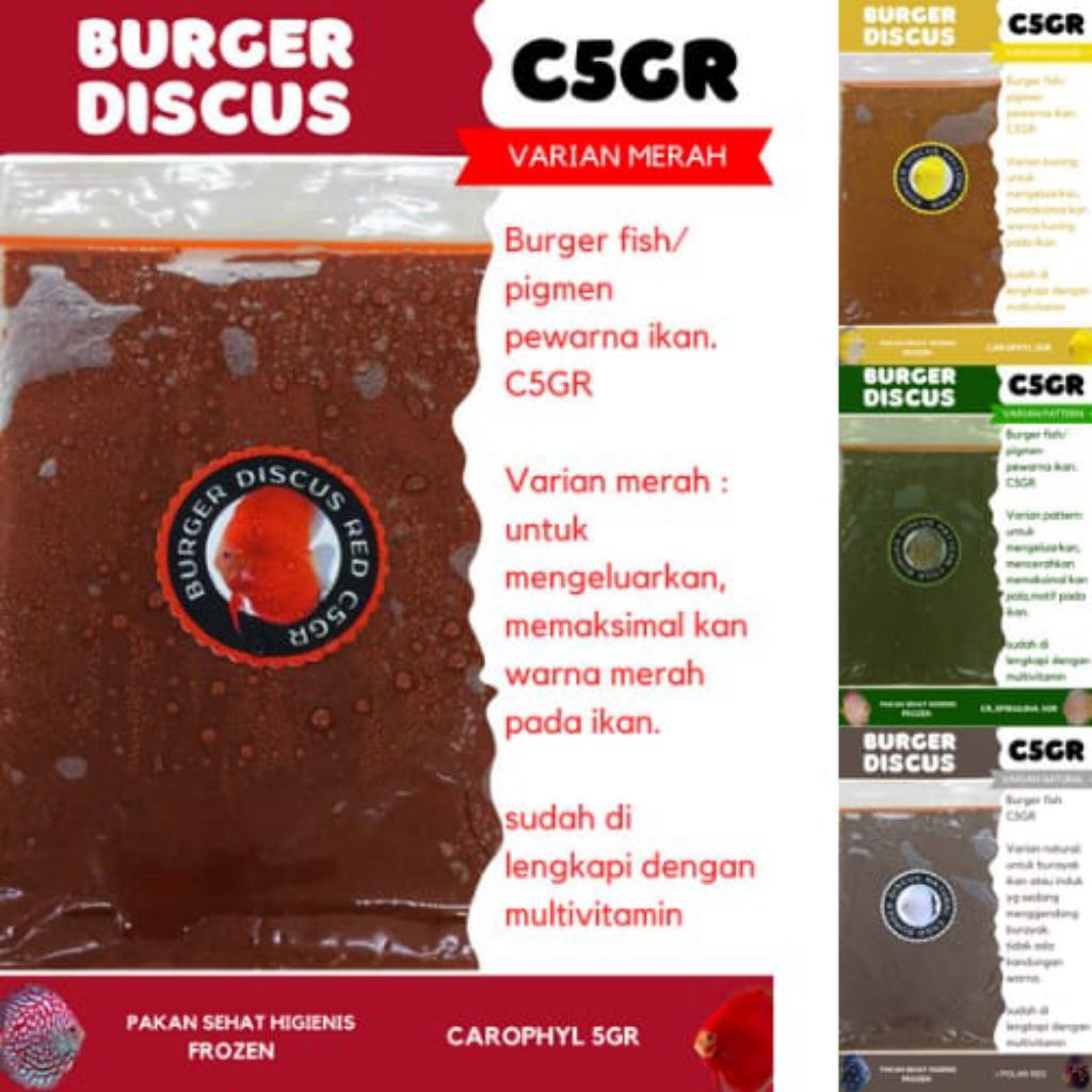 

Pakan ikan discus/pakan burayak/burger discus C5GR
