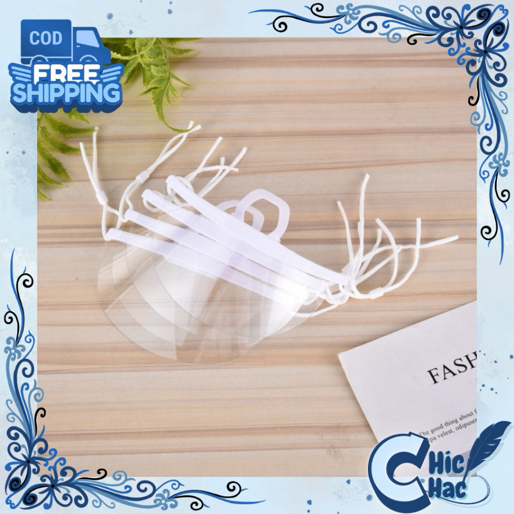 WN48 - Masker Transparan Plastik Penutup Mulut Restoran MUA Pabrik SPA Kantin Resepsionis Hotel Koki