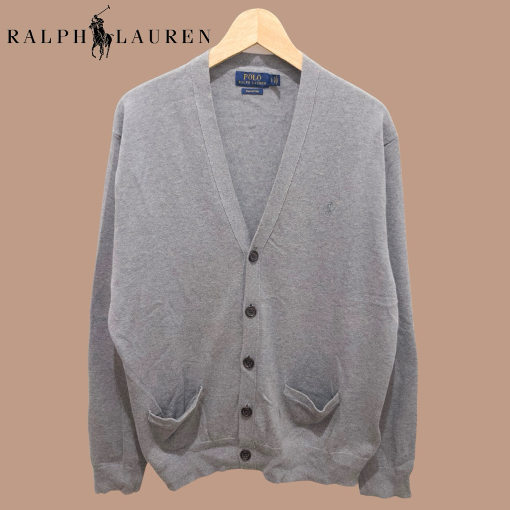 Polo Ralph Lauren Grey Pima Cotton Cardigan