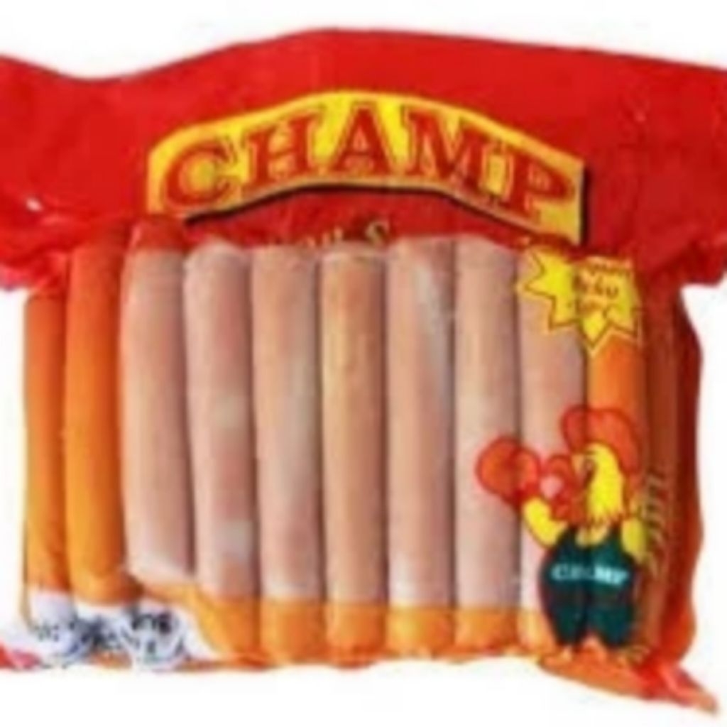 

Kode E. Sosis Champ Ayam 15/40 375g/1kg Dari Ayam